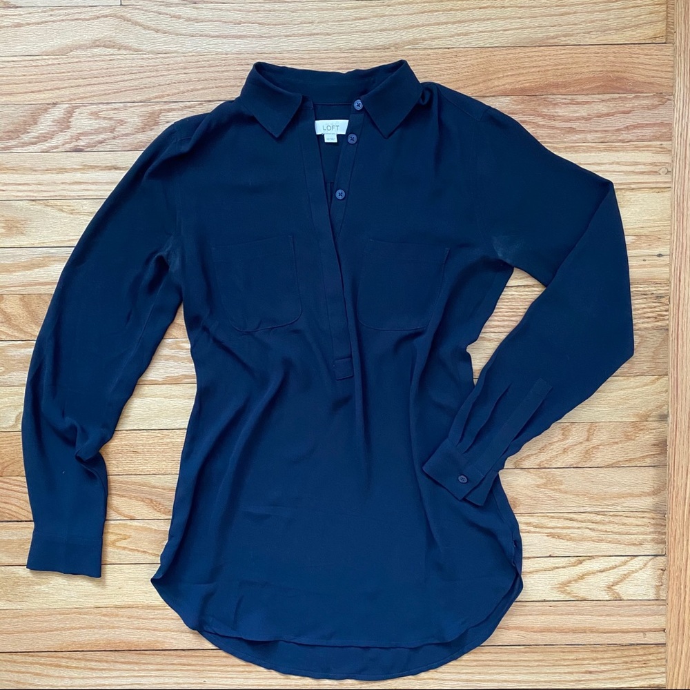 Navy Blue LOFT Tunic Top